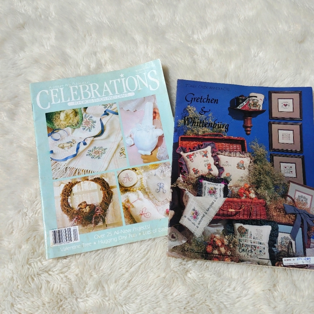 1980's Cross Stitch Embroidery Pattern Magazines. GUC